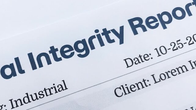Structural integrity report 4k footage, business concept. Company insights, transparency.