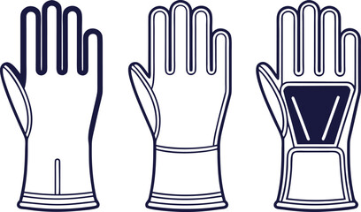 Gloves Set in Clean Outline Style. Protective Gloves Set in Line Strokes. Winter Gloves Set in Smooth Outline. Sports Gloves Set in Thin Outline. Safety Gloves Set in Outline Art. Working Gloves Set