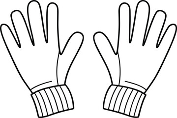 Gloves Set in Clean Outline Style. Protective Gloves Set in Line Strokes. Winter Gloves Set in Smooth Outline. Sports Gloves Set in Thin Outline. Safety Gloves Set in Outline Art. Working Gloves Set