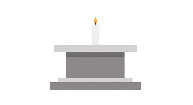 Minimalist candle atop tiered stand