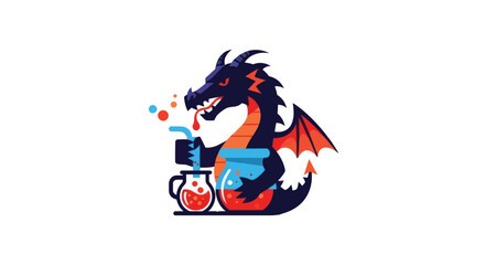 Fototapeta premium Dragon making potion