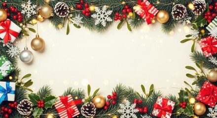 Christmas gift celebration home festive decoration cozy environment top-down view holiday spirit and joyful gatherings