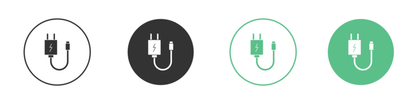 Charger icons silhouettes set isolated pack