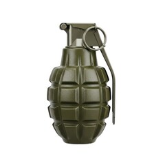 Fototapeta premium A detailed military fragmentation hand grenade isolated on white background