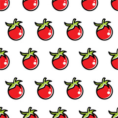 Tomato seamless pattern background vector. tomatoes wallpaper