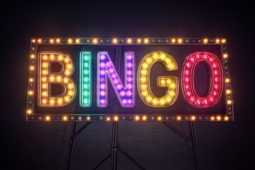 Brightly lit bingo sign