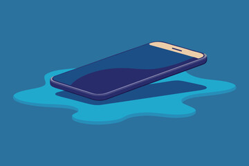 Liquid Reflection Phone Mockup Vector Illustration