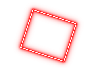 Neon red glowing tilted square frame