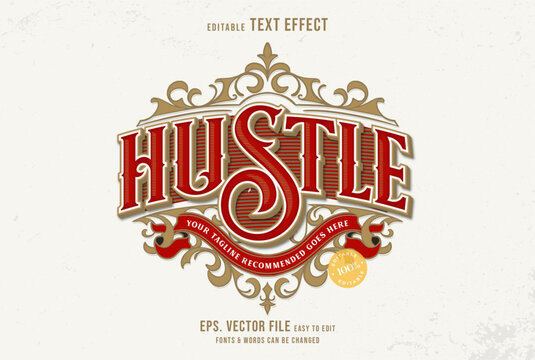 Vintage Victorian Ornate Label Editable Text Effect