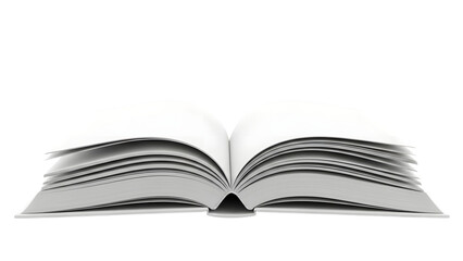 Obraz premium Open book with blank pages on a black background for creative composition