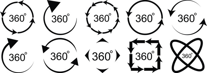 Collection of 360 Degree Rotation Arrow Icons