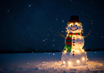 snowman in the night