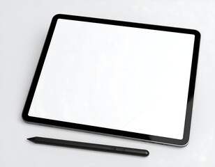 Stylish tablet and pen on a gray background ready for creative work and digital note-taking
