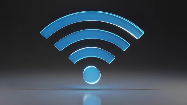 Dynamic glowing blue WiFi signal pulses with modern digital connectivity energy