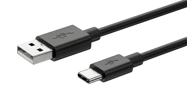 Black usb type a to usb type c cable on dark background
