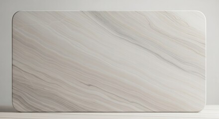 Rectangular polished stone surface displays elegant, flowing linear mineral patterns