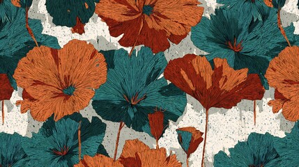 Vintage Floral Bloom Pattern Texture Design
