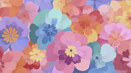 Vibrant Floral Blooms Pattern Colorful Backdrop
