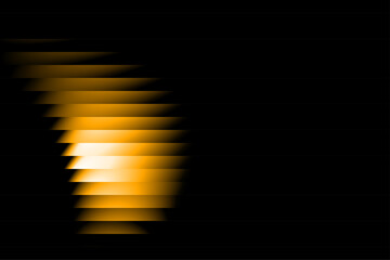 Abstract Orange Gradient Background, Futuristic Ribbed Glass and Motion Wave Effect on Dark Backdrop, Vector Illustration