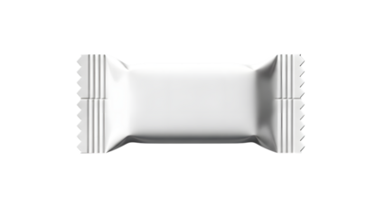 White candy or snack bar wrapper isolated on black background for mockup