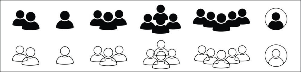User icon vector set. Profile and people silhouette collection.