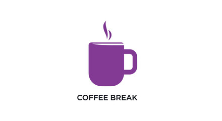 Purple mug with steam and text 