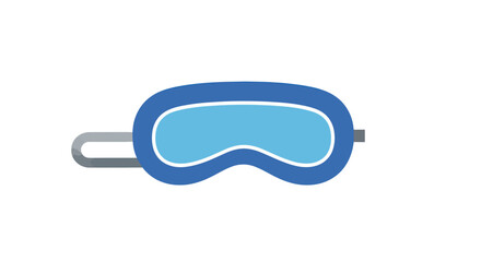 Blue snow goggles, light blue lens, gray band