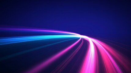Illustration of abstract light trail motion blur on dark background