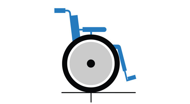 Blue and grey wheelchair graphic