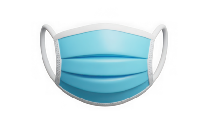 Blue medical face mask 3d render for health protection and safety