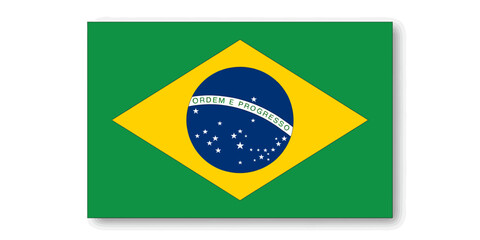 Fototapeta premium Brazilian National Flag Illustration Featuring Green Yellow and Blue Colors Representing South American Country Brazil