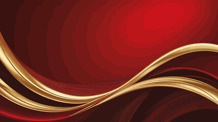 Fototapeta premium Luxurious Red and Gold Abstract Background with Elegant Flowing Lines and Rich Textures for Festive Occasions