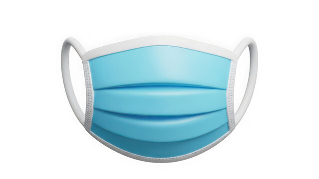 Blue medical face mask 3d render for health protection and safety