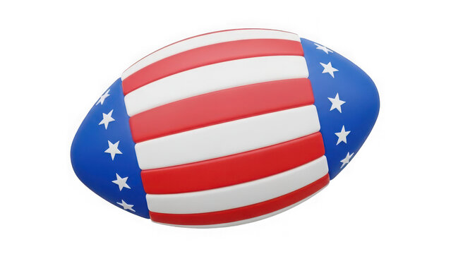 American football with stars and stripes usa flag design on white