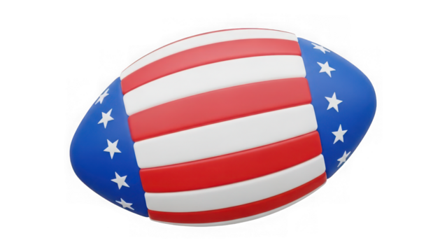 American football with stars and stripes usa flag design on white - Powered by Adobe