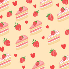 Cute Strawberry Cake Pattern