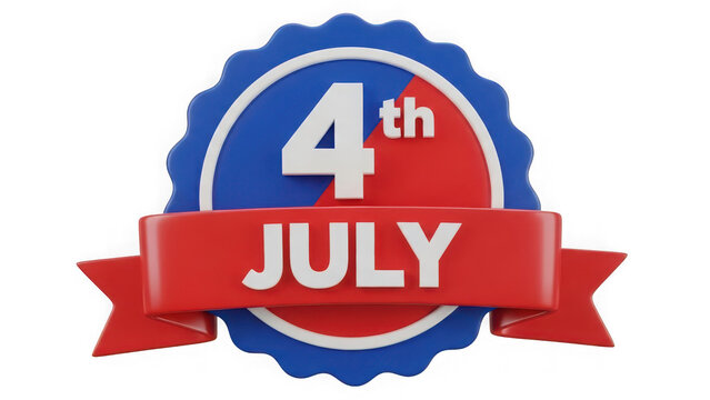 Fourth of july independence day 3d badge emblem patriotic usa