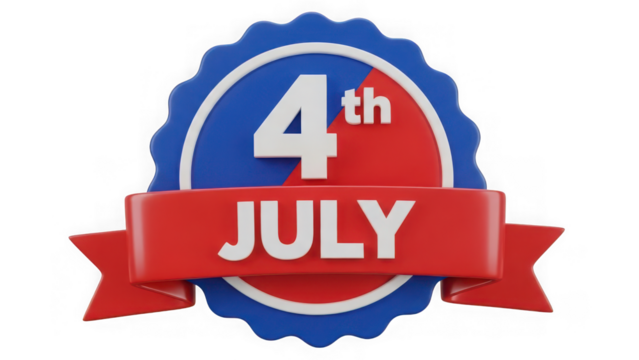 Fourth of july independence day 3d badge emblem patriotic usa