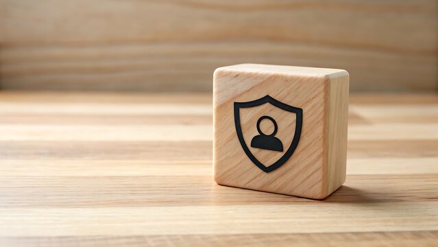 Wooden cube and box with letters and numbers concept