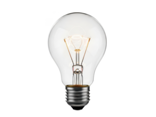 Frosted incandescent light bulb isolated on transparent background