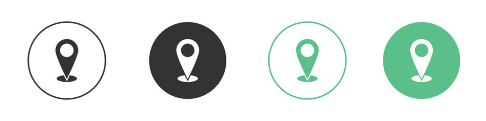 Map marker icons silhouettes set isolated pack