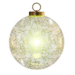 A glass transparent green Christmas ornament isolated on a transparent background, with smooth glossy reflections and subtle highlights. Elegant, minimal, and ideal for festive graphics, d&eacute;cor, and mo