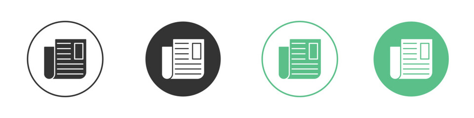 Newspaper icons silhouettes set isolated pack