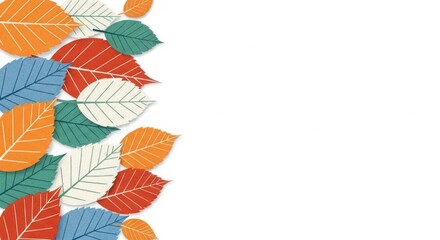 Obraz premium Autumn Leaves Border Design with Copy Space