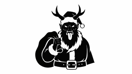 Krampus delivering mischief instead of gifts this Christmas season, a humorous holiday design