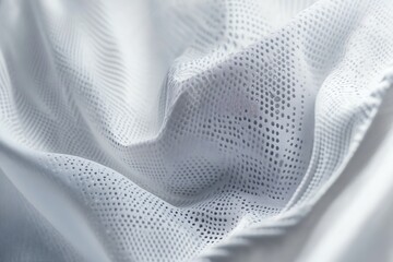 Close-up of textured white fabric material.