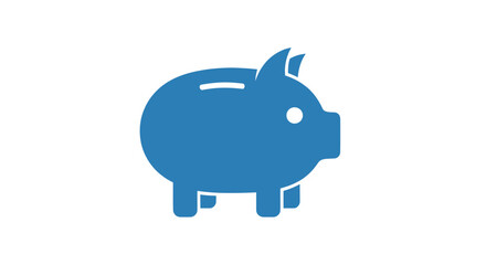 Blue, simplified piggy bank