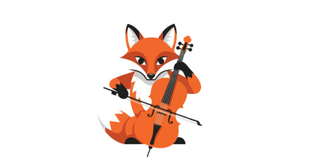 Fox playing cello