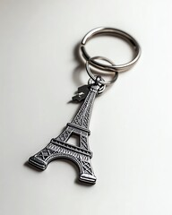 Eiffel Tower keychain souvenir for travelers.