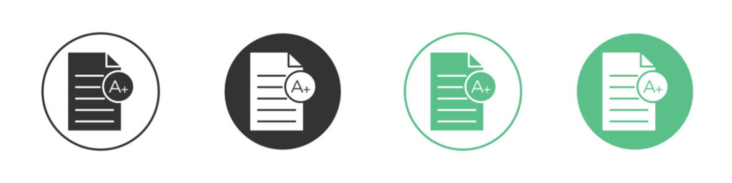 Report card icons silhouettes set isolated pack